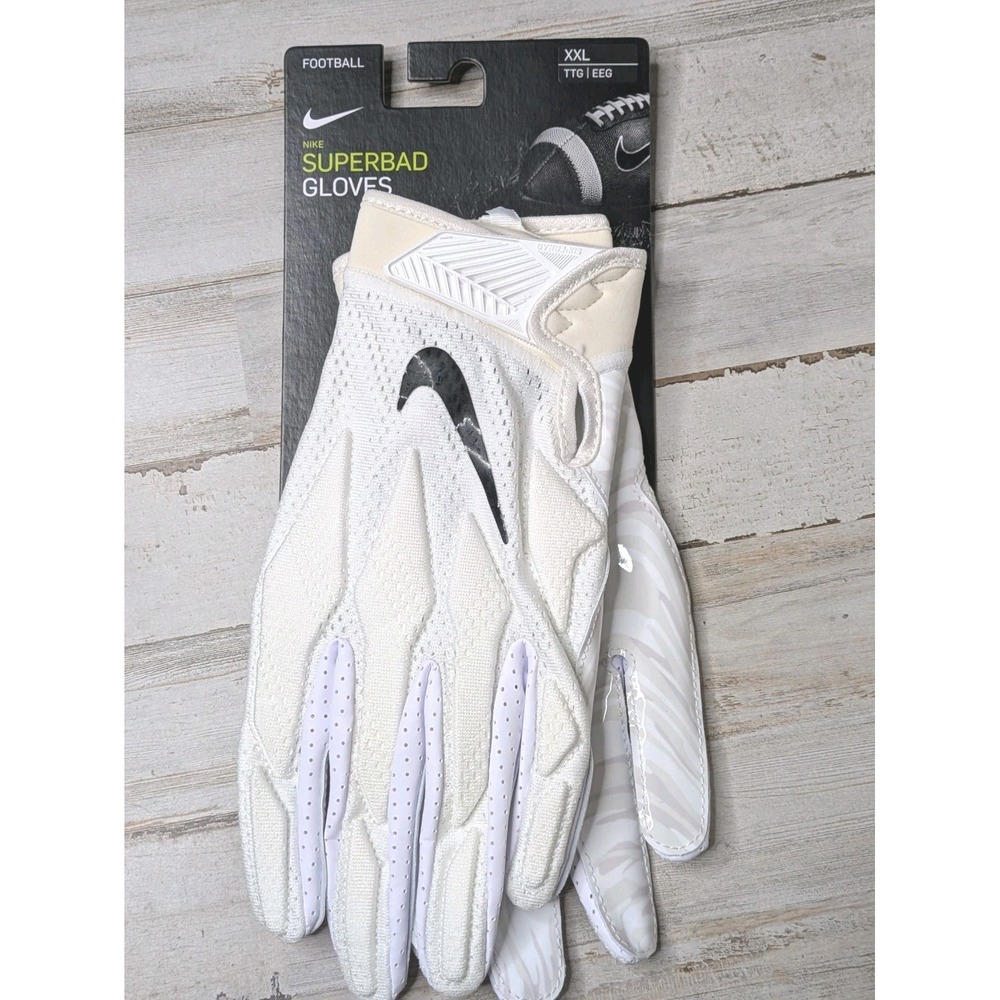 Nike Superbad 4.5 White NFL Receiver Football Gloves Sz XXL NEW PGF873 102 RARE